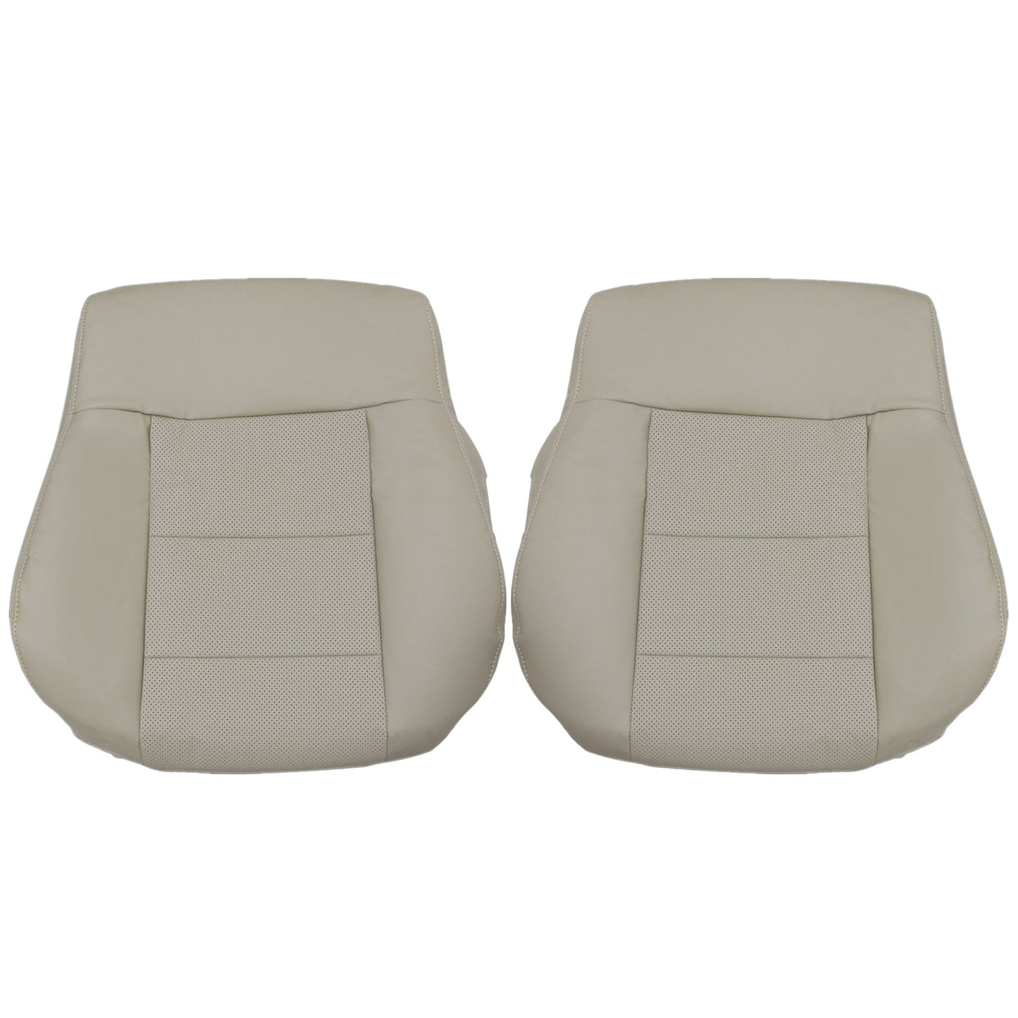 For 2010-2016 Mercedes Benz E200 E250 E300 E350 Driver & Passenger Bottom & Top PERFORATED Leather Seat Cover Tan