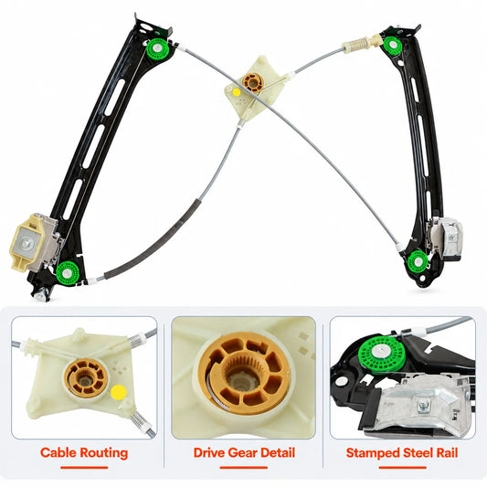 Front Left Window Regulator For 2012-2019 Volkswagen Beetle