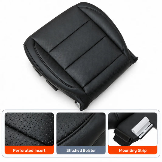 Driver Bottom Replacement Leather Seat Cover Black For 2006-2010 VW Jetta Sedan