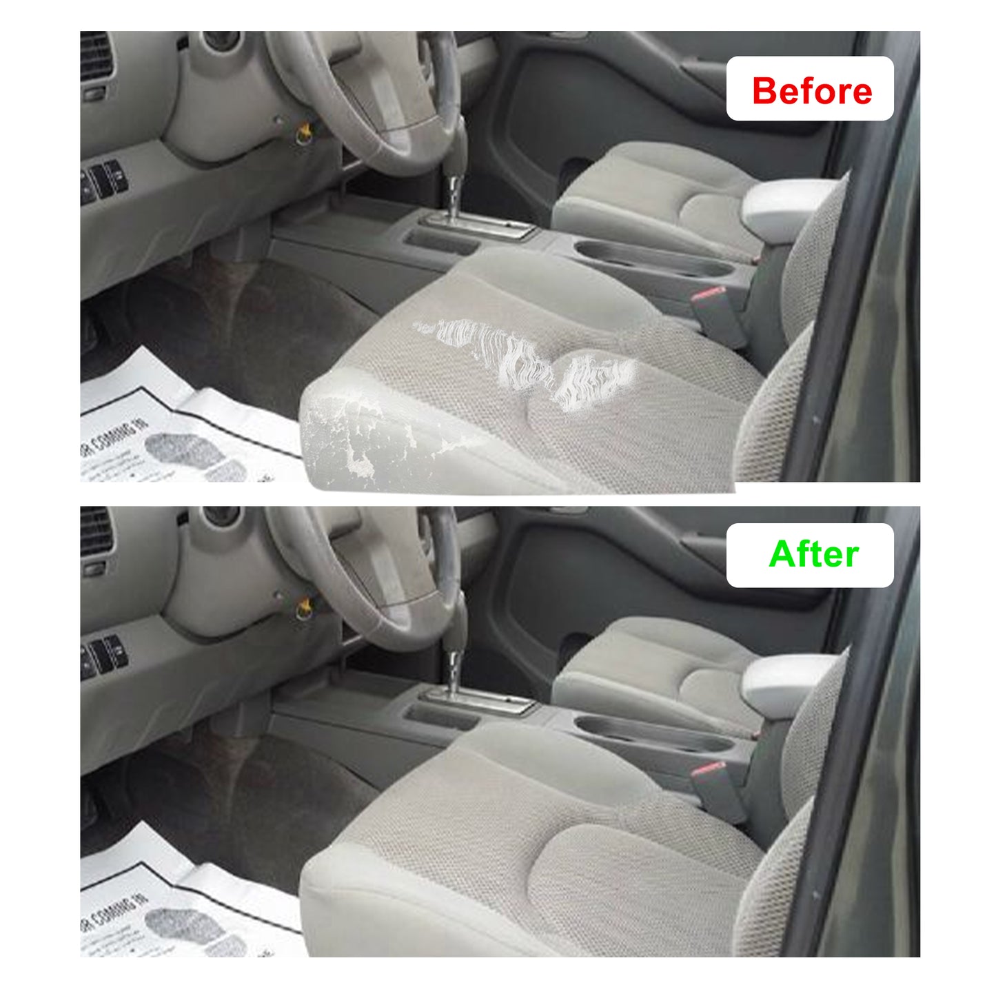 For 2005-2019 Nissan Frontier Front Driver & Passenger Bottom & Top Cloth Seat Cover Gray