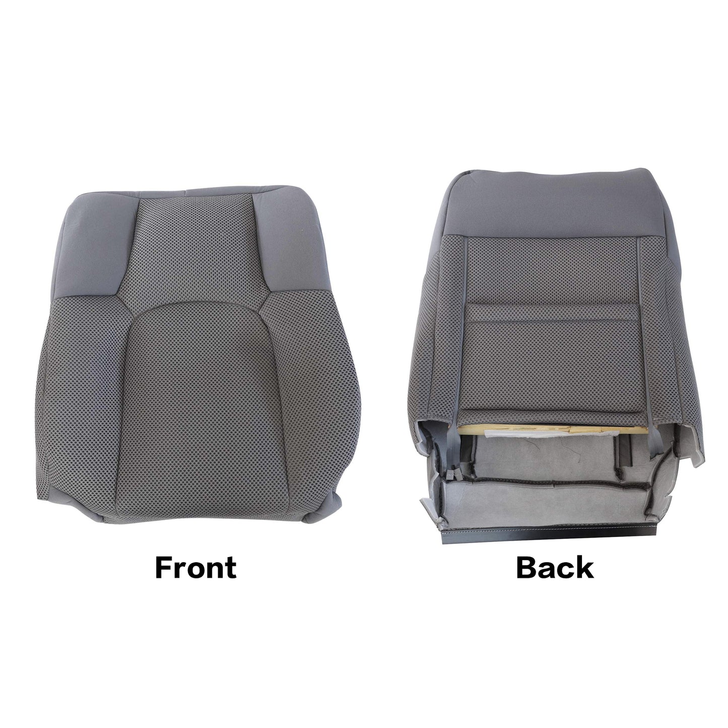 For 2005-2019 Nissan Frontier Front Driver & Passenger Bottom & Top Cloth Seat Cover Gray