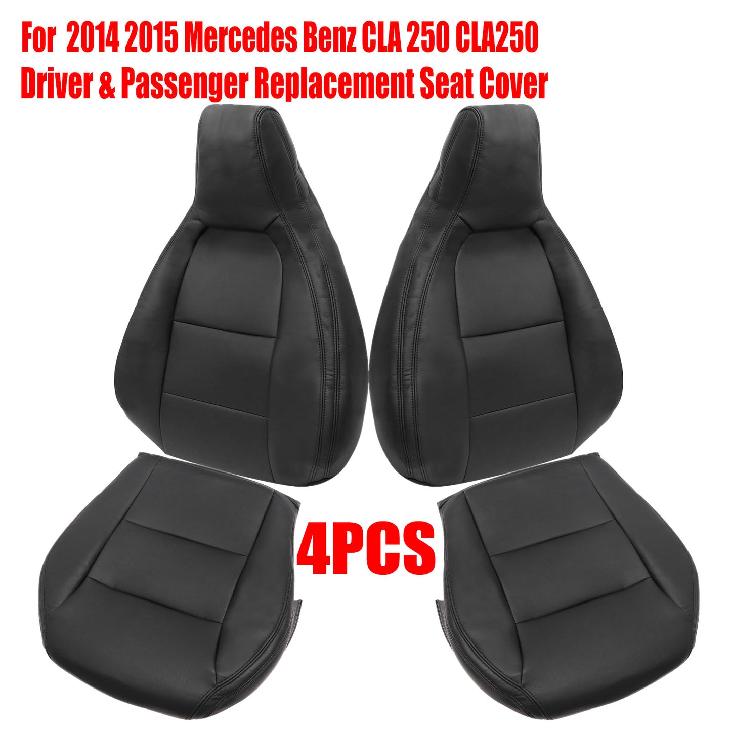For 2014 2015 Mercedes Benz CLA250 Front Driver & Passenger Bottom & Top Leather Seat Cover Tan