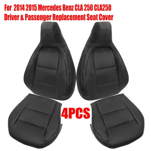 For 2014 2015 Mercedes Benz CLA250 Front Driver & Passenger Bottom & Top Leather Seat Cover Tan