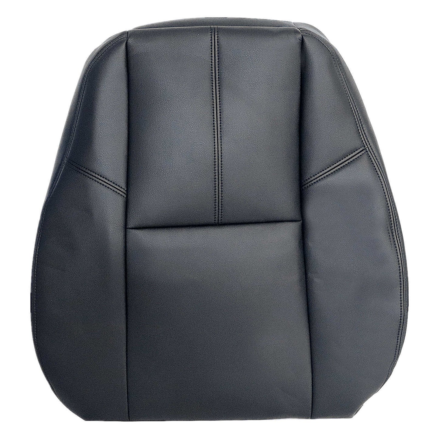 For 2007-2014 Chevy Silverado GMC Sierra Front Driver & Passenger Bottom & Top Leather Seat Cover Black