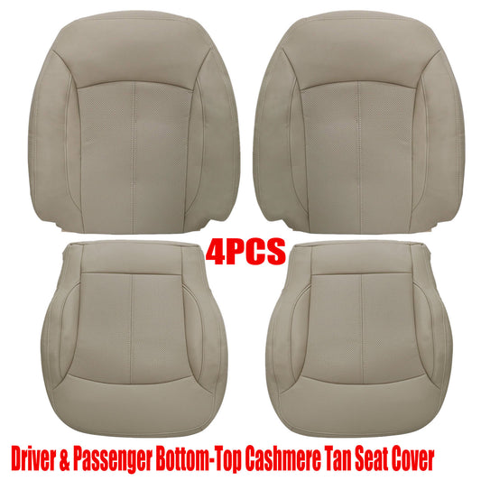 For 2010-2013 Buick LaCrosse Front Driver & Passenger Bottom & Top Leather Seat Cover Cashmere Tan