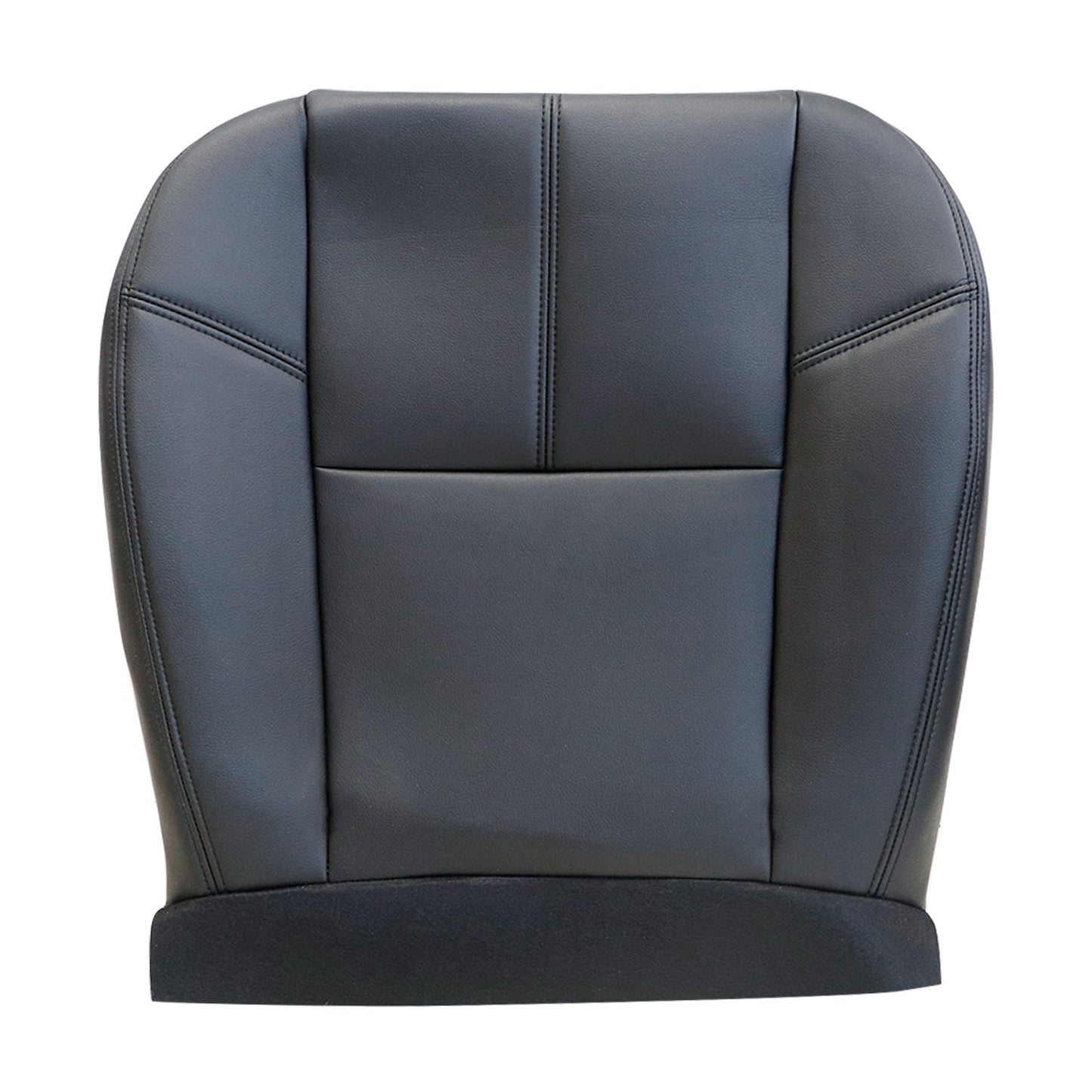 For 2007-2014 Chevy Silverado GMC Sierra Front Driver & Passenger Bottom & Top Leather Seat Cover Black