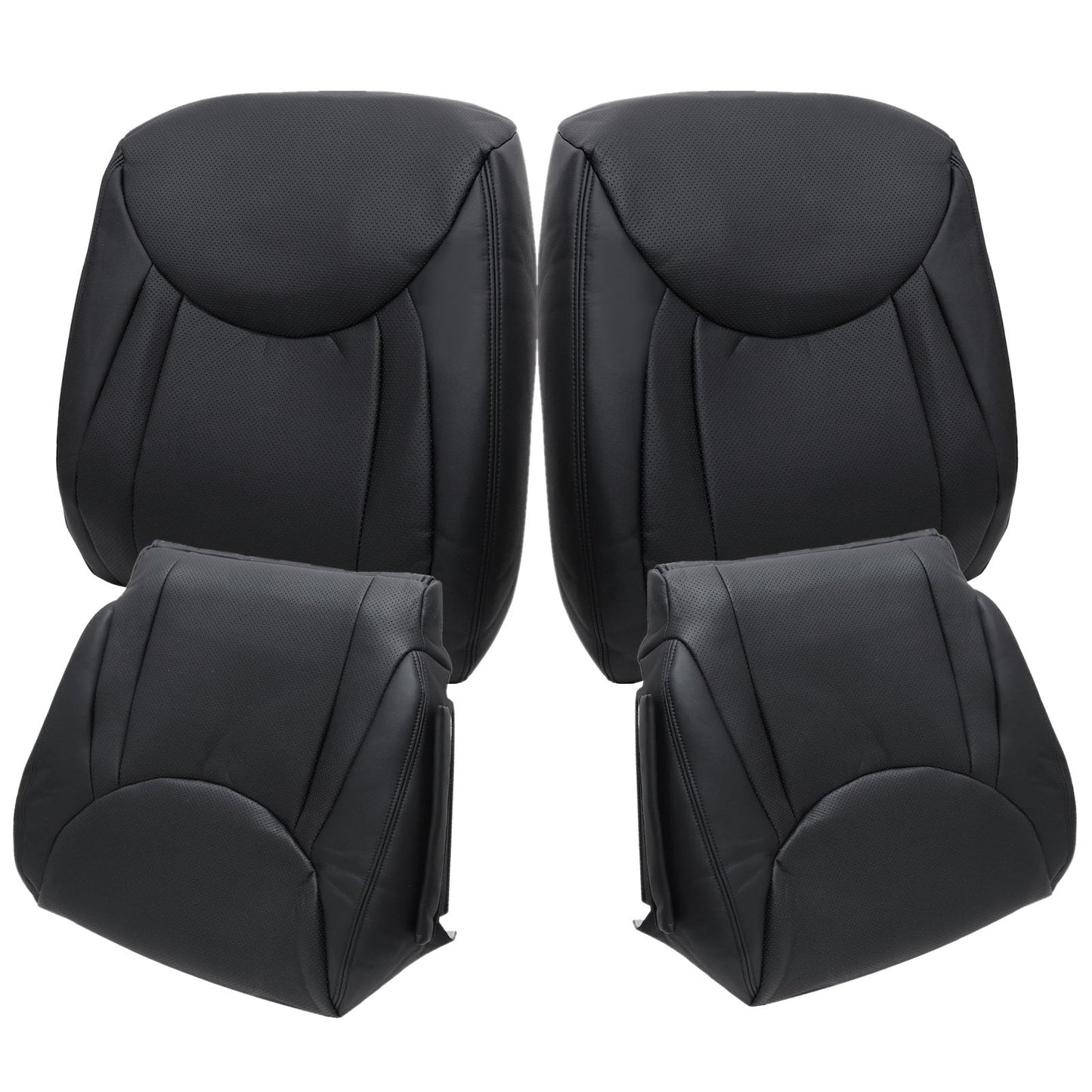 For 2001-2006 Lexus LS430 Front Driver & Passenger Bottom & Top Leather Seat Cover Black