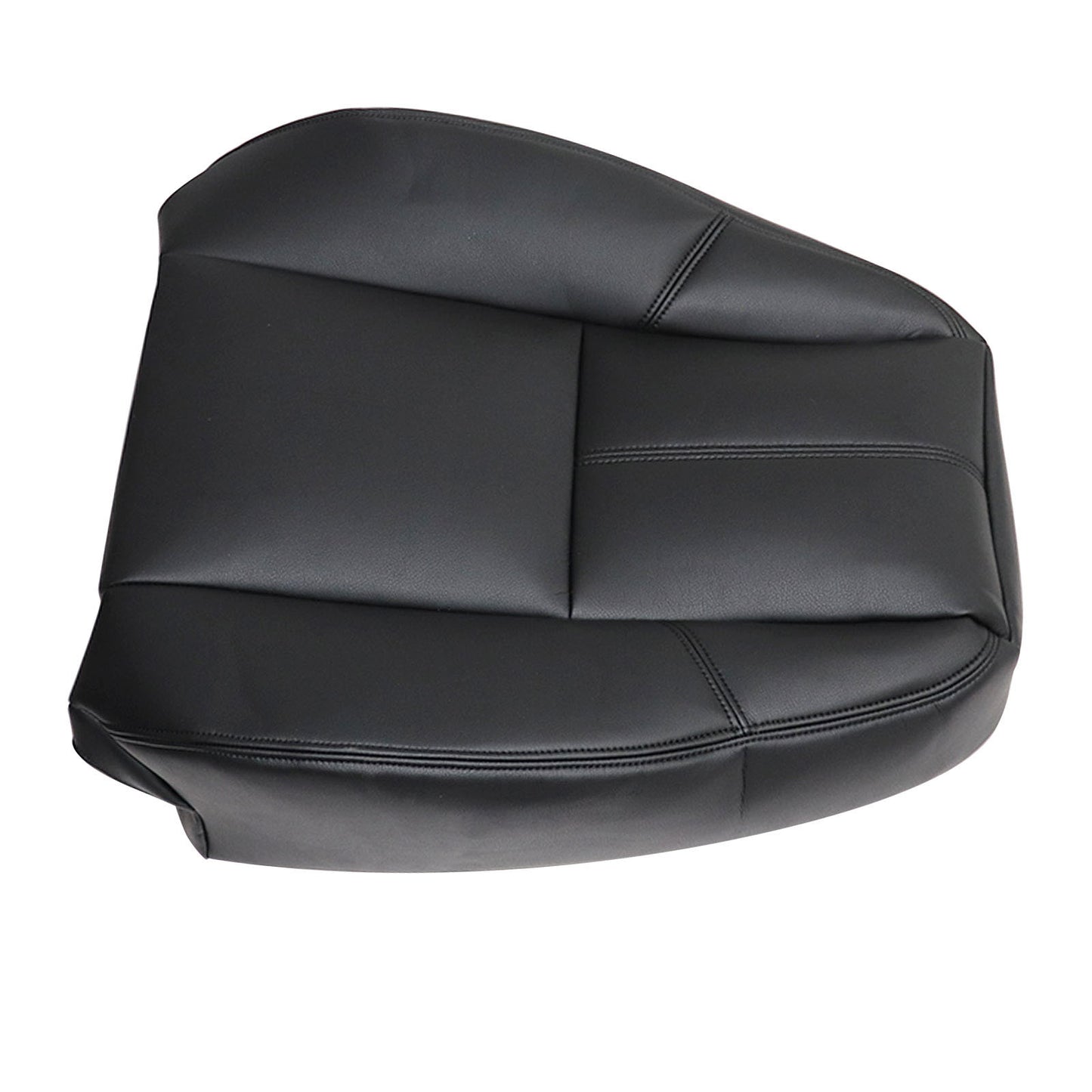 For 2007-2014 Chevy Silverado GMC Sierra Front Driver & Passenger Bottom & Top Leather Seat Cover Black