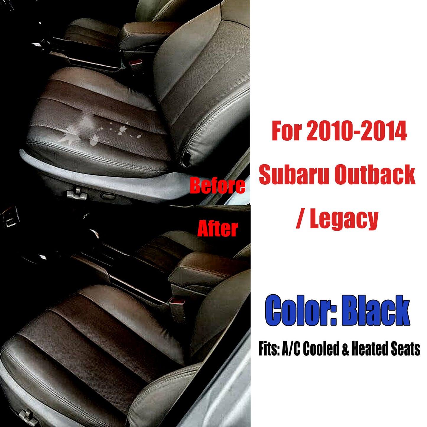 For 2010-2014 Subaru Outback Legacy Front Driver & Passenger Bottom & Top Leather Seat Cover Tan