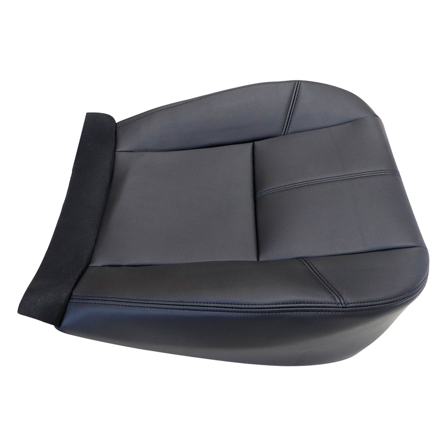 For 2007-2014 Chevy Silverado GMC Sierra Front Driver & Passenger Bottom & Top Leather Seat Cover Black