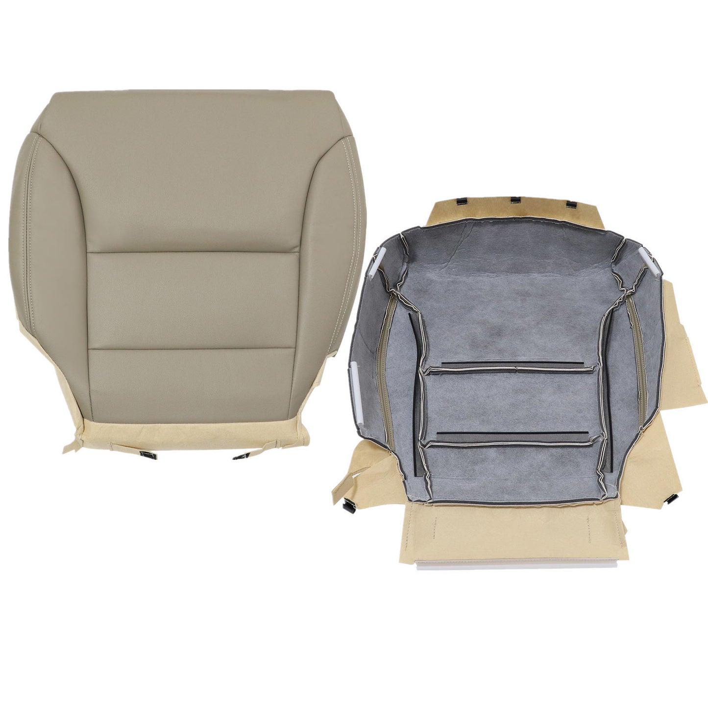 For 2012-2016 Honda CR-V Front Driver & Passenger Bottom & Top Leather Seat Cover Tan
