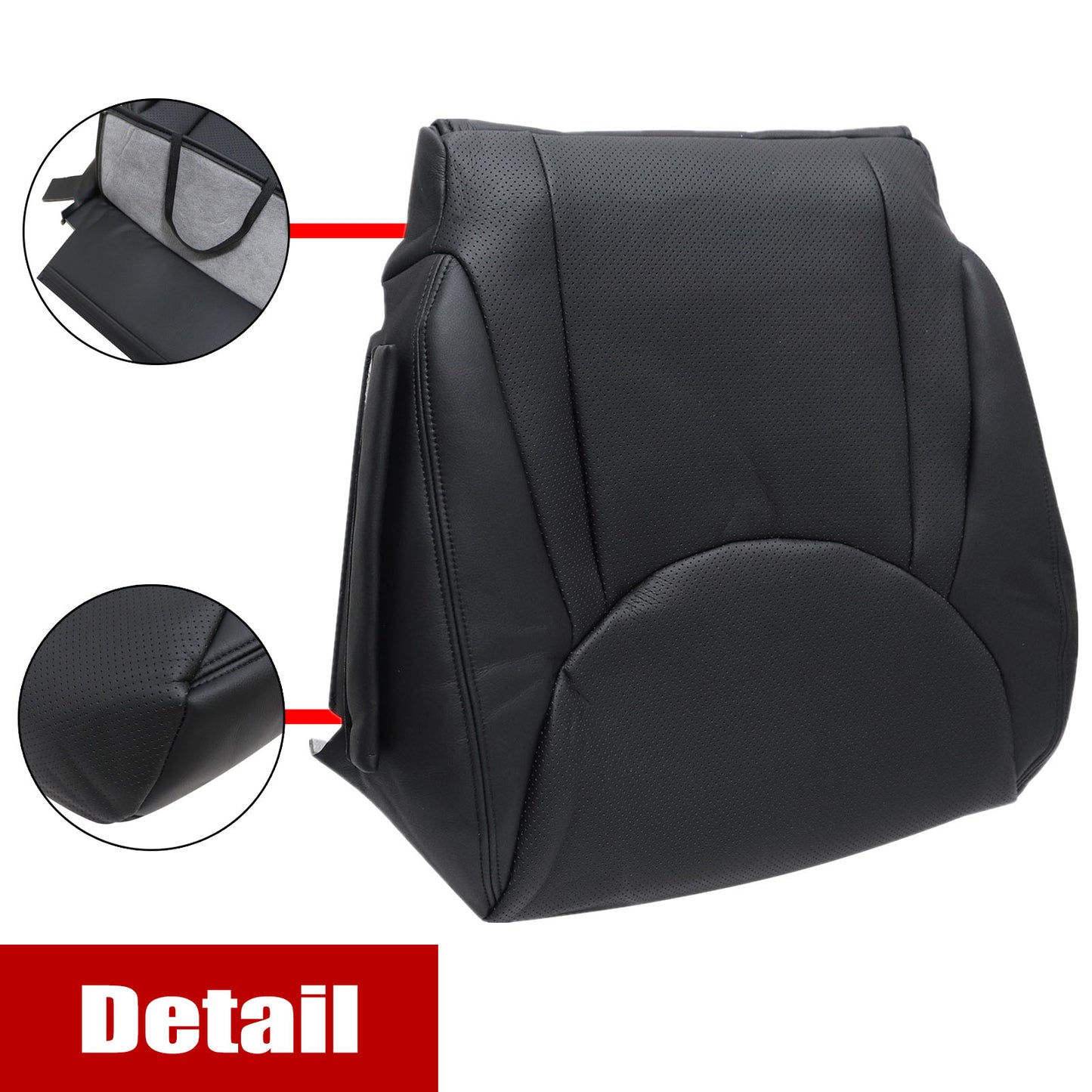 For 2001-2006 Lexus LS430 Front Driver & Passenger Bottom & Top Leather Seat Cover Black
