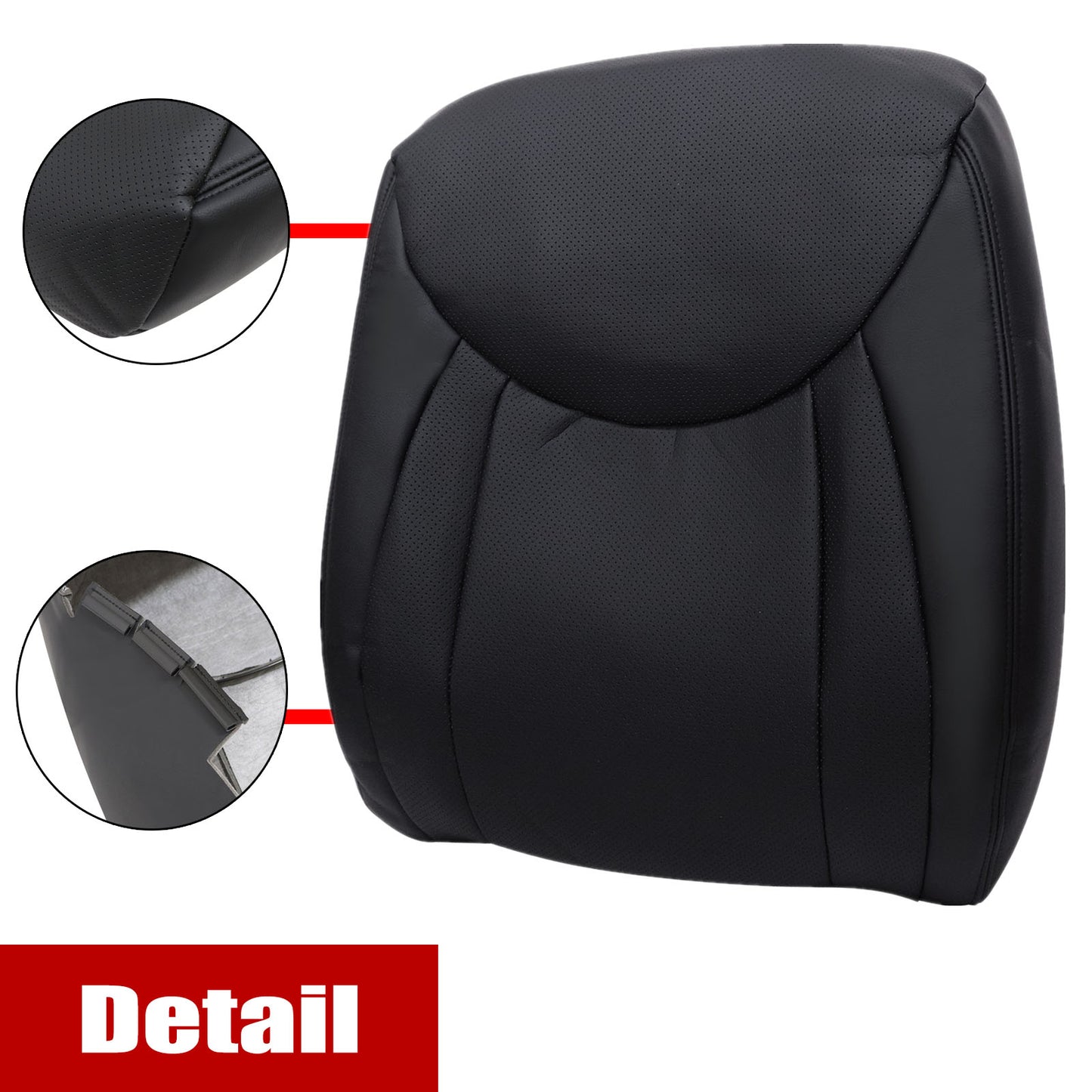 For 2001-2006 Lexus LS430 Front Driver & Passenger Bottom & Top Leather Seat Cover Black
