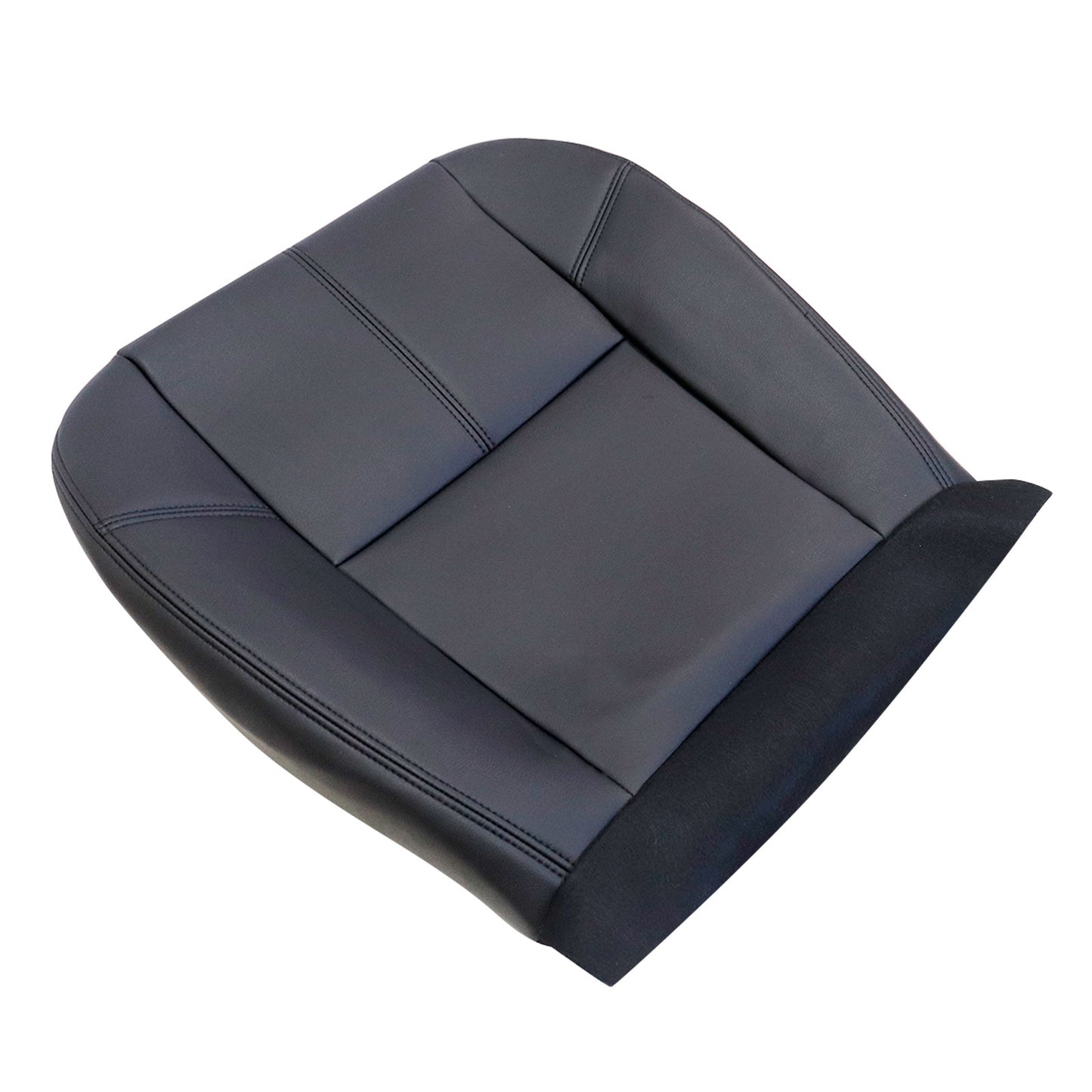 For 2007-2014 Chevy Silverado GMC Sierra Front Driver & Passenger Bottom & Top Leather Seat Cover Black