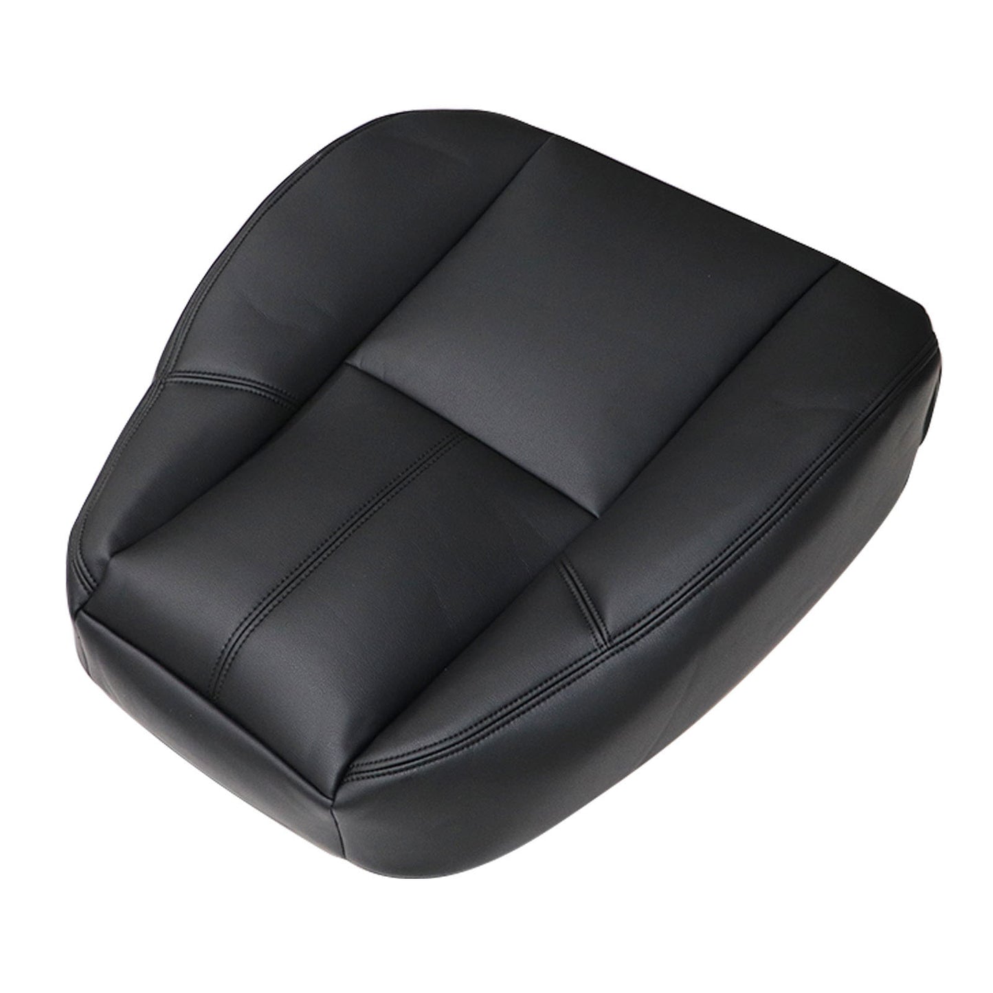 For 2007-2014 Chevy Silverado GMC Sierra Front Driver & Passenger Bottom & Top Leather Seat Cover Black