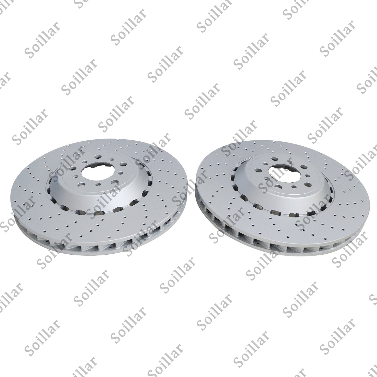 Pair Front Vented & Drilled Disc Brake Rotors LH RH For BMW F10 F12 F13 M5 M6