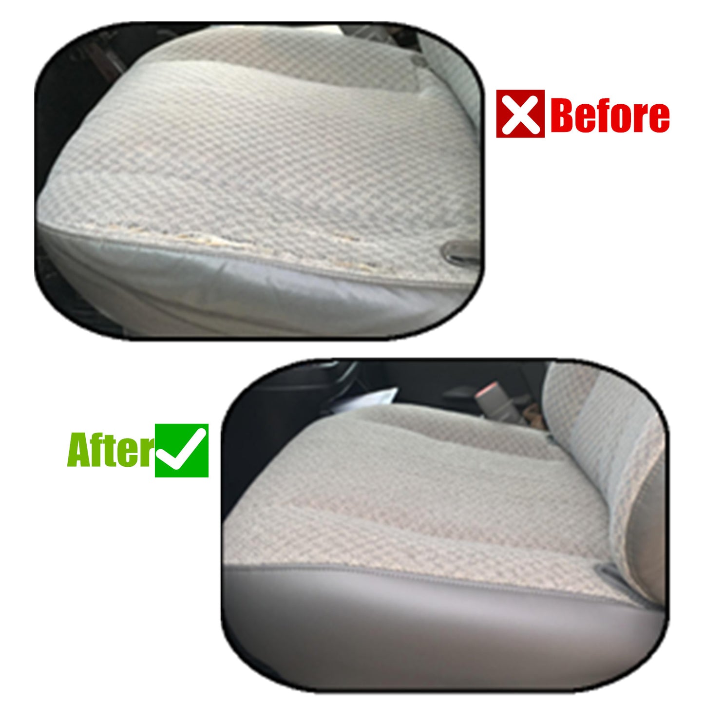 For 2003-2014 Chevy Express & GMC Savana 1500 Front Driver & Passenger Bottom & Top Cloth Seat Cover Gray