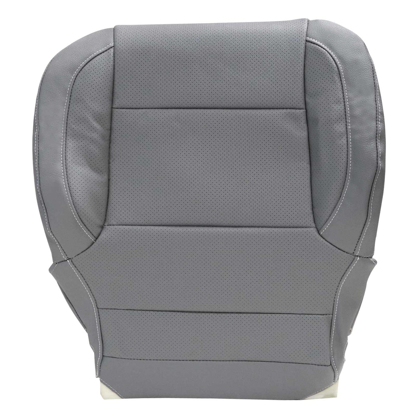 For 2014-2019 Chevy Silverado/GMC Sierra 1500 2500HD 3500HD LT LS LTZ Z71 Hybrid Driver & Passenger Bottom Perforated Leather Seat Cover Ash Gray
