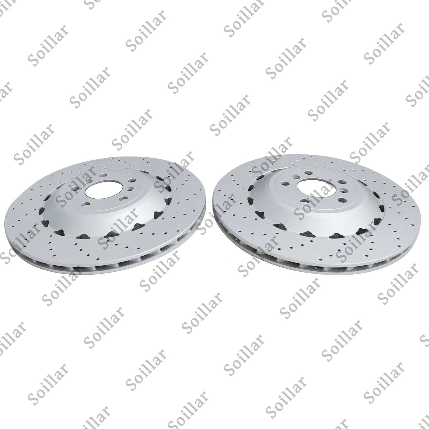 For BMW F06 F10 F13 M5 Pair Set Rear Vented & Drilled Disc Brake Rotors