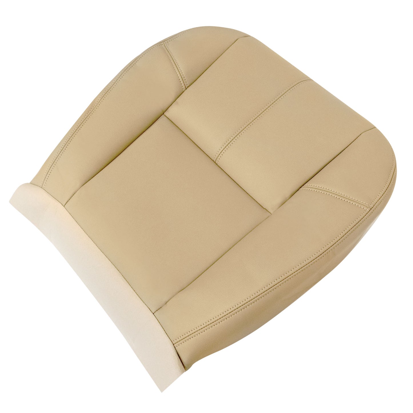 For 2007-2014 Chevy Silverado GMC Sierra Front Driver & Passenger Bottom & Top Leather Seat Cover Tan