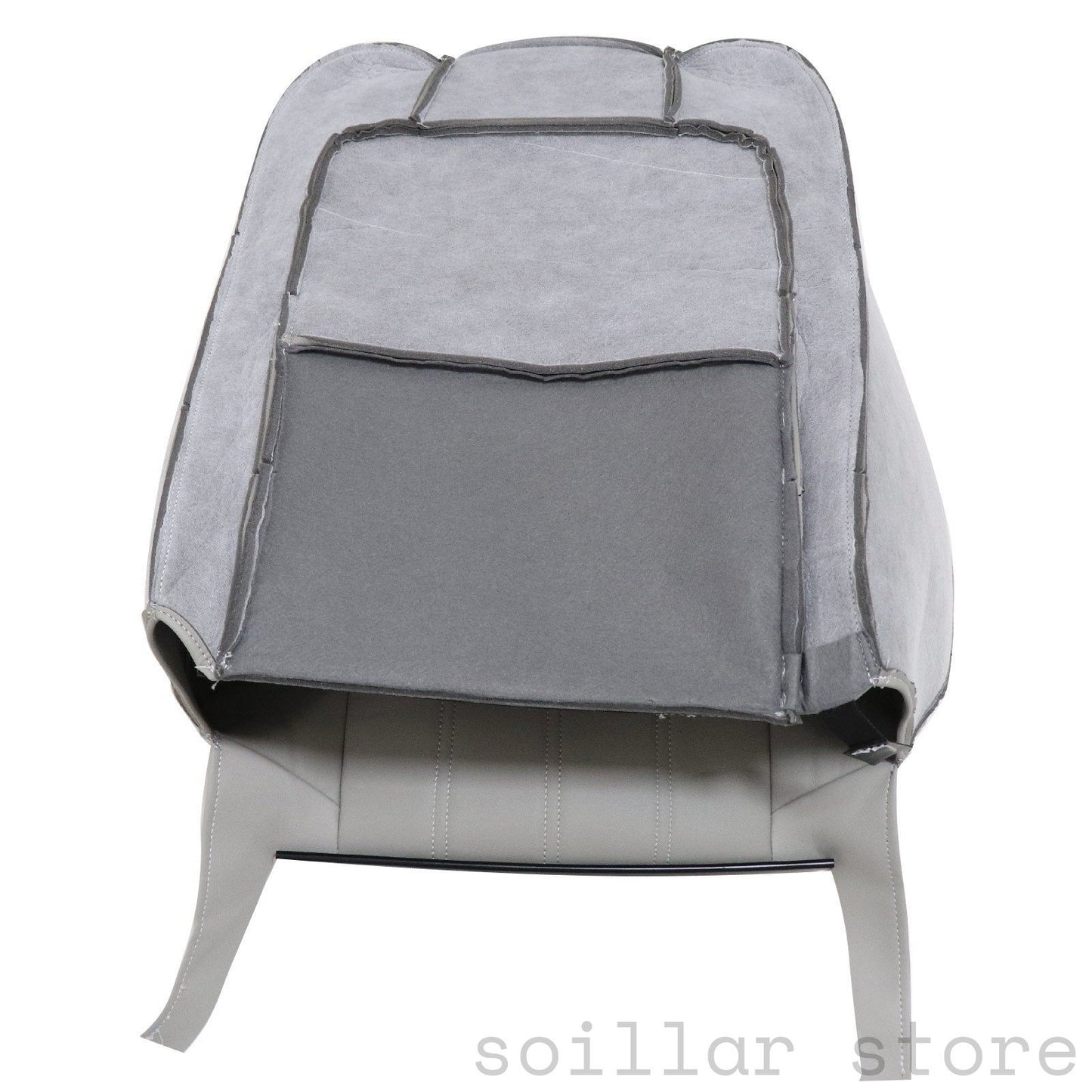 4PCS For 2005 2006 2007 2008 2009 2010 Chrysler 300C Front Both Side Driver & Passenger Bottom & Top Leather Seat Cover Gray