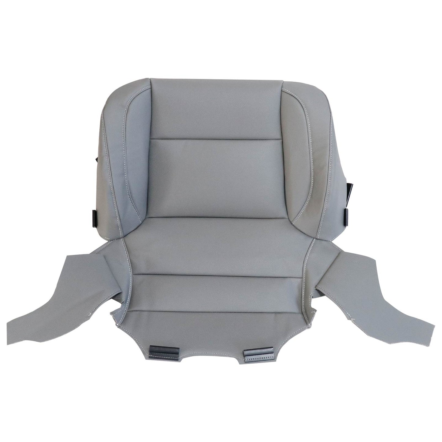For 2014-2019 Chevy Silverado Front Driver & Passenger Bottom Leather Seat Cover Dark Ash Gray