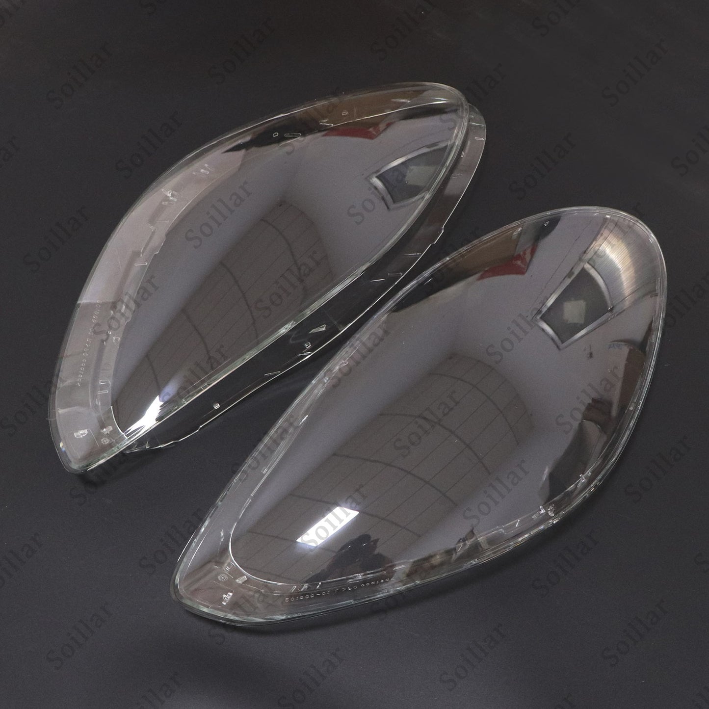 Pair Front Headlight Lens Clear Cover + Glue For Porsche Panamera 2017-2020
