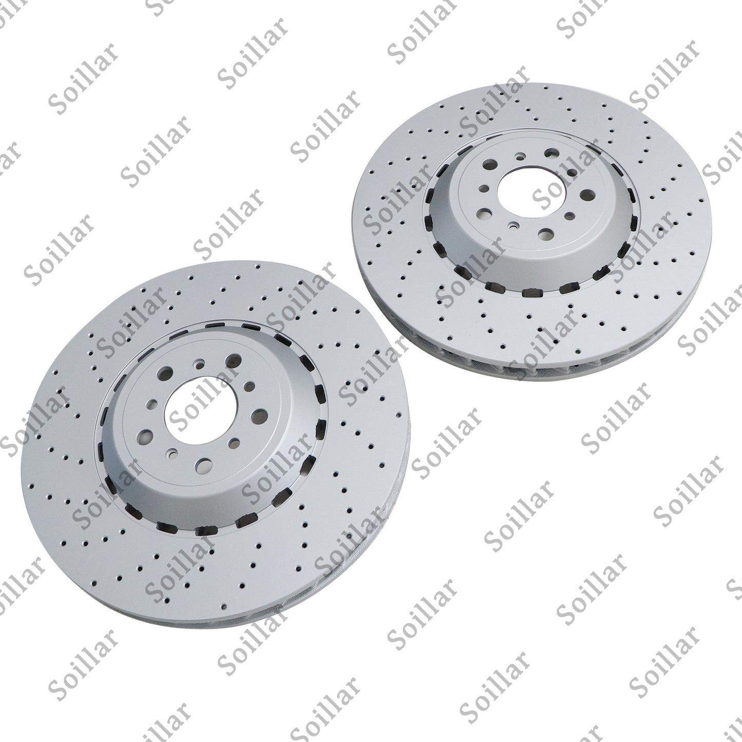 Pair Front Vented & Drilled Disc Brake Rotors LH RH For BMW F10 F12 F13 M5 M6