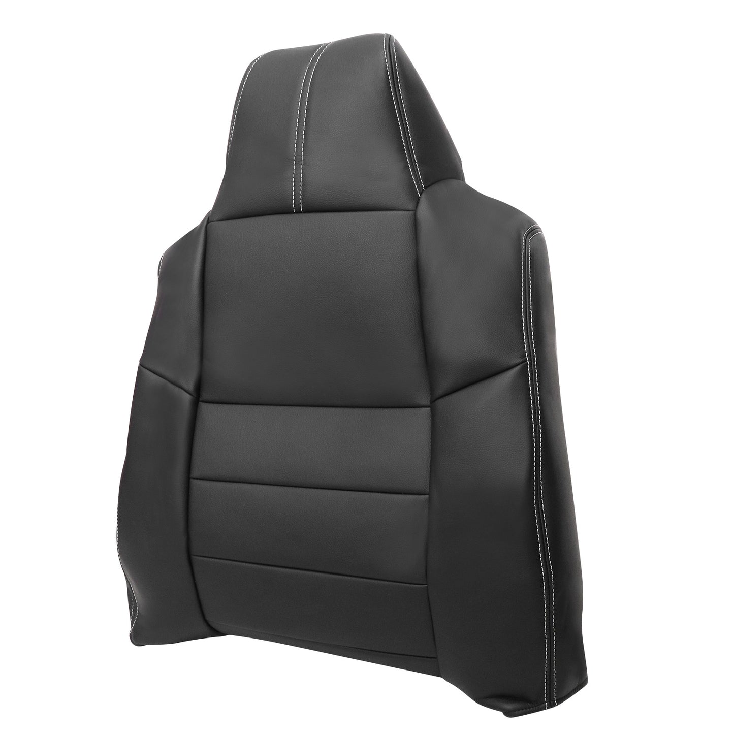 For 2008-2010 Ford F250 F350 Super Duty Lariat XL Driver & Passenger Bottom & Top Leather Seat Cover Black