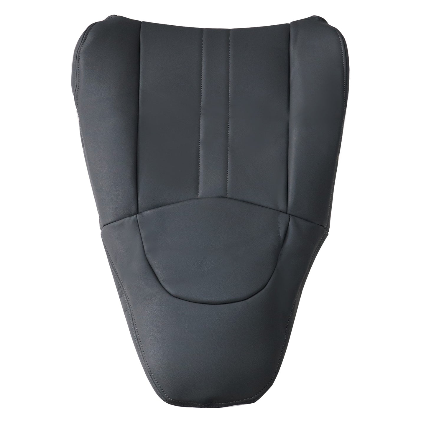 For 2003-2014 Chevy Express & GMC Savana 1500 Front Driver & Passenger Bottom & Top Leather Seat Cover Dark Gray