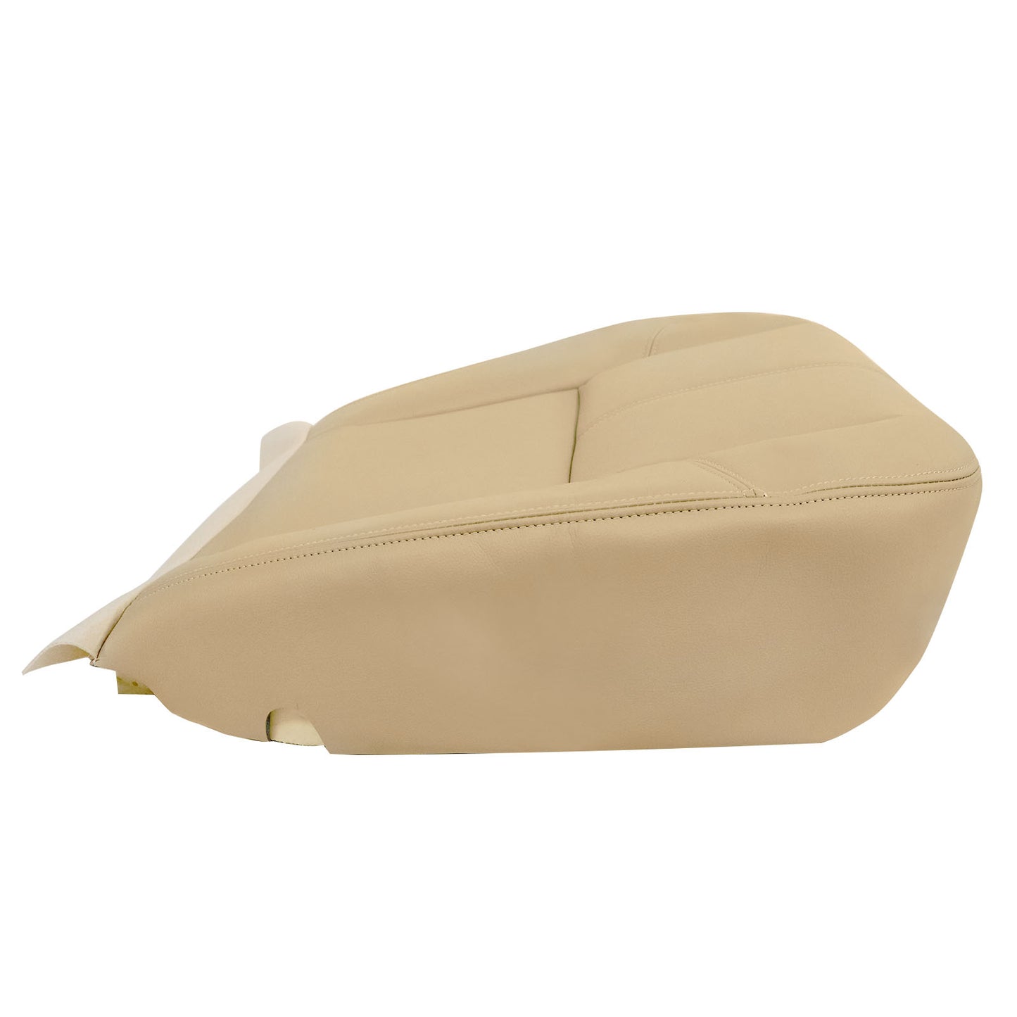 For 2007-2014 Chevy Silverado GMC Sierra Front Driver & Passenger Bottom & Top Leather Seat Cover Tan