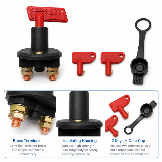 12V Battery Isolator Kill Switch Power Disconnect Cut Off for Automotive Marine Car