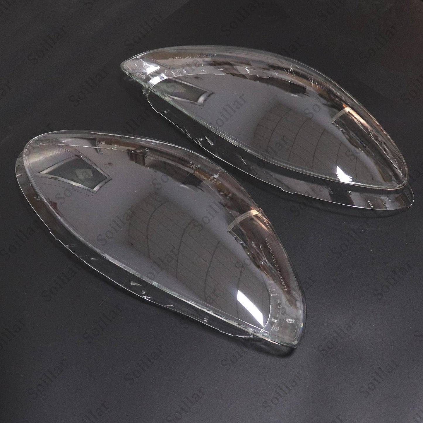 Pair Front Headlight Lens Clear Cover + Glue For Porsche Panamera 2017-2020