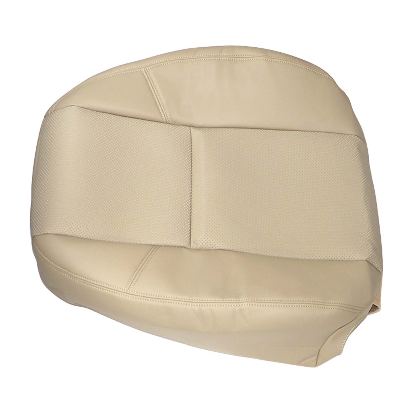 For 2007-2014 Cadillac Escalade Front Driver & Passenger Bottom & Top Perforated Leather Seat Cover Tan