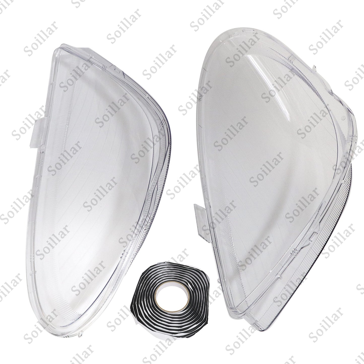 Pair Front Headlight Lens Cover+Glue For Mercedes-Benz SLK R171 2005-2011
