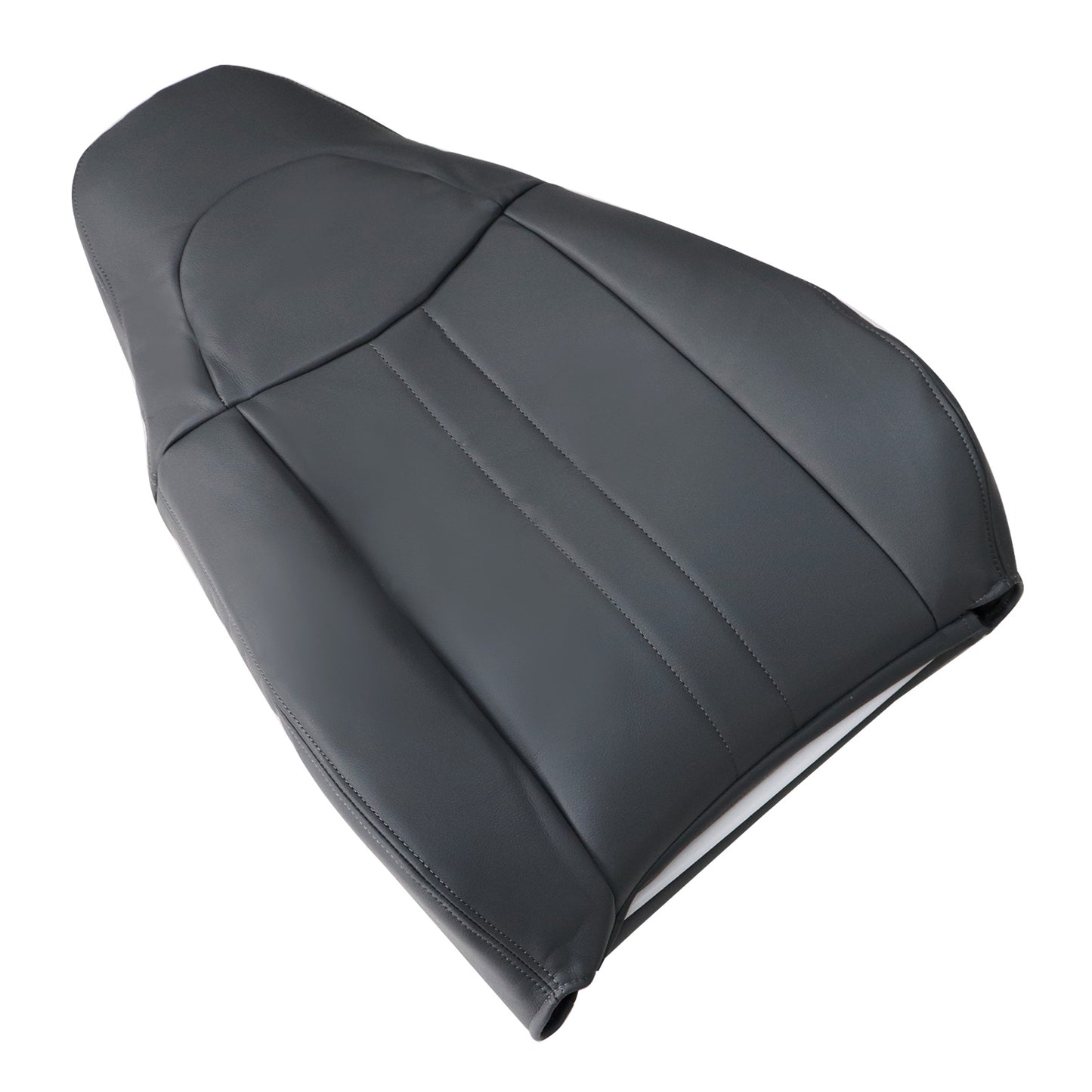 For 2003-2014 Chevy Express & GMC Savana 1500 Front Driver & Passenger Bottom & Top Leather Seat Cover Dark Gray