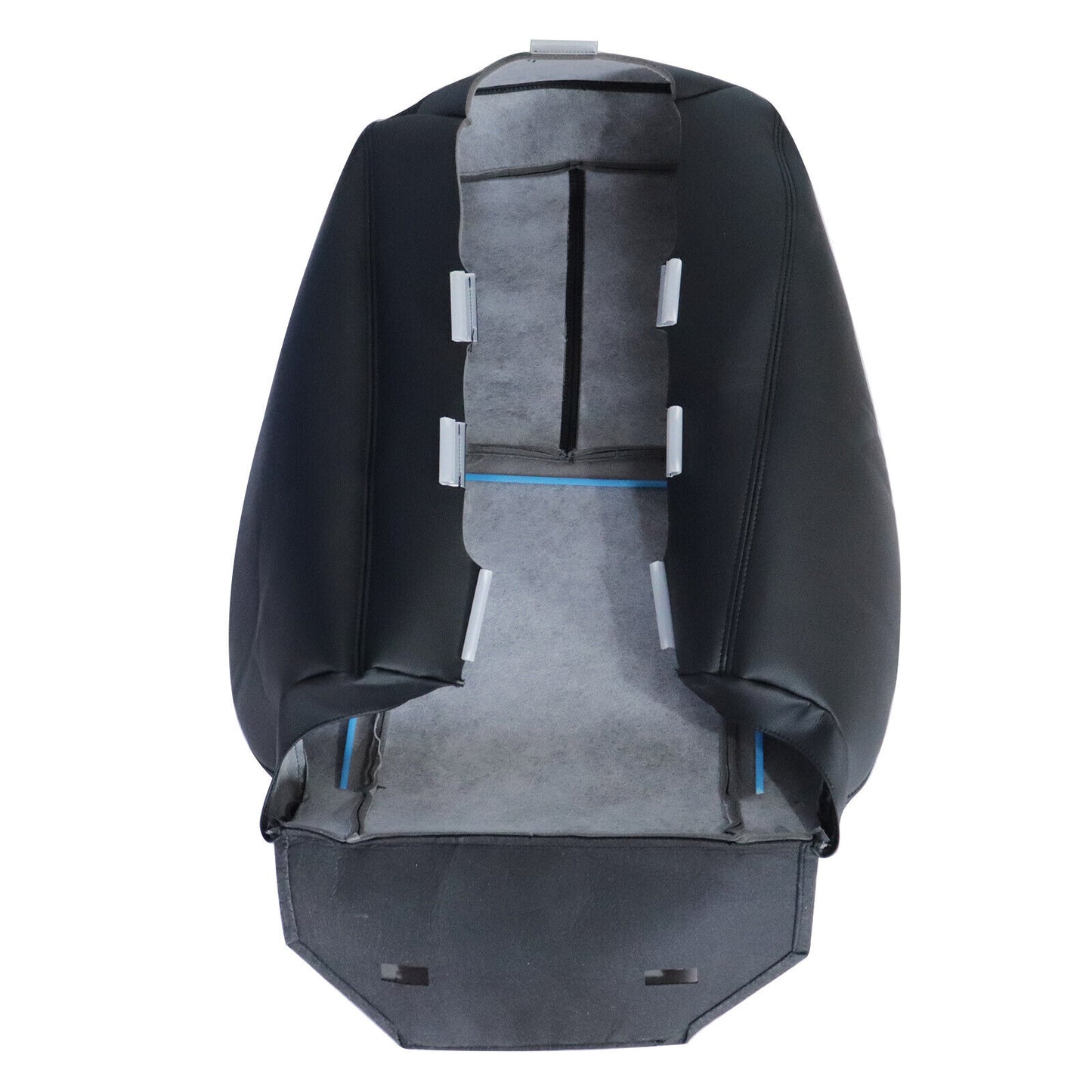 For 2007-2014 Chevy Silverado GMC Sierra Front Driver & Passenger Bottom & Top Leather Seat Cover Black