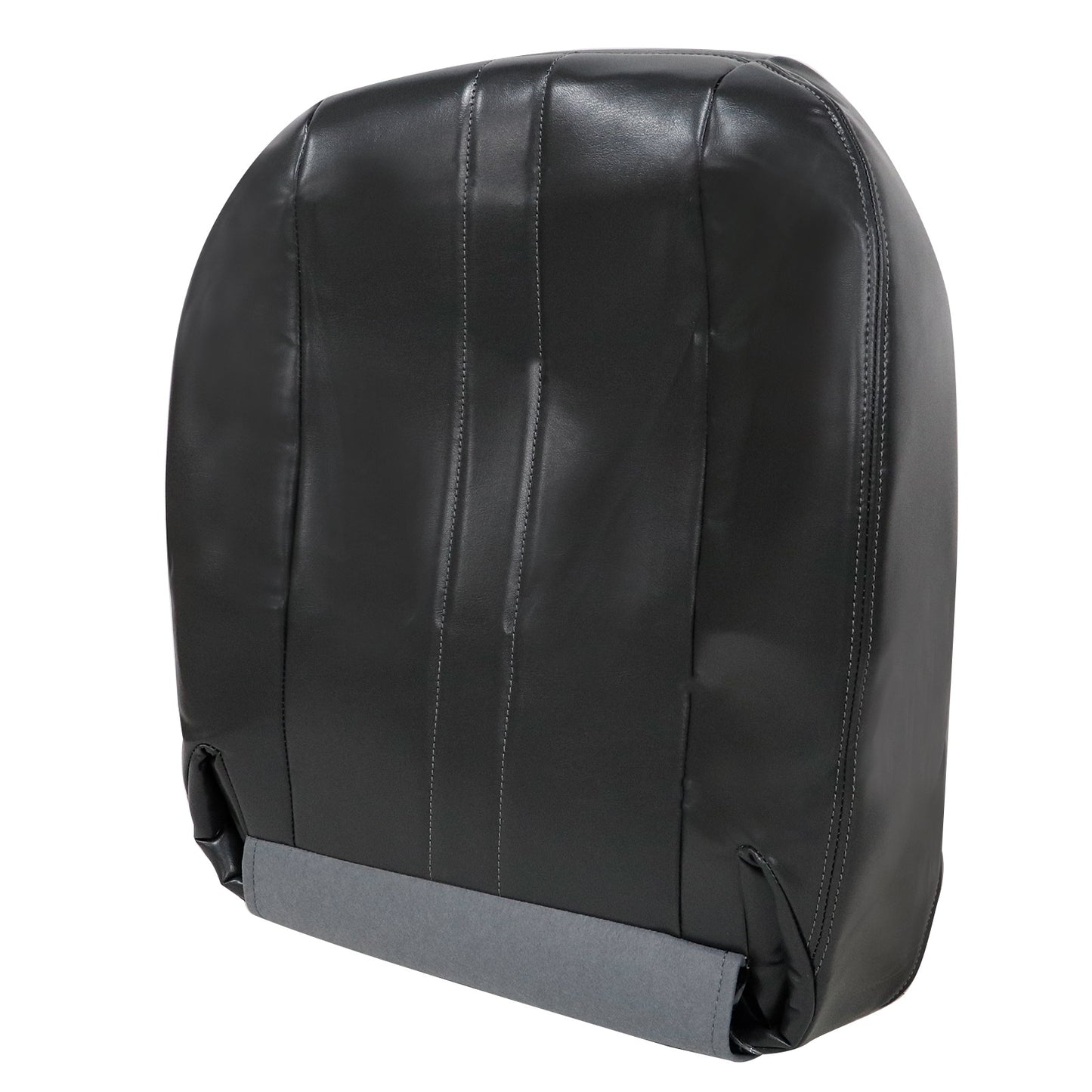 For 2003-2014 Chevy Express & GMC Savana 1500 Front Driver & Passenger Bottom & Top Leather Seat Cover Dark Gray