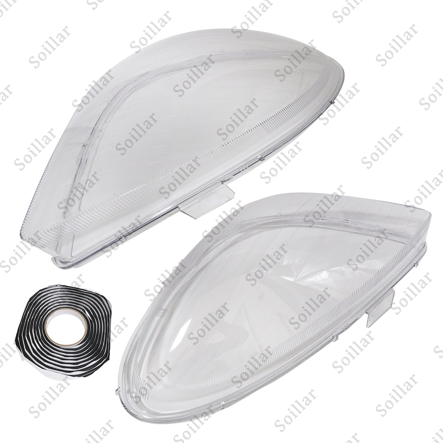 Pair Front Headlight Lens Cover+Glue For Mercedes-Benz SLK R171 2005-2011