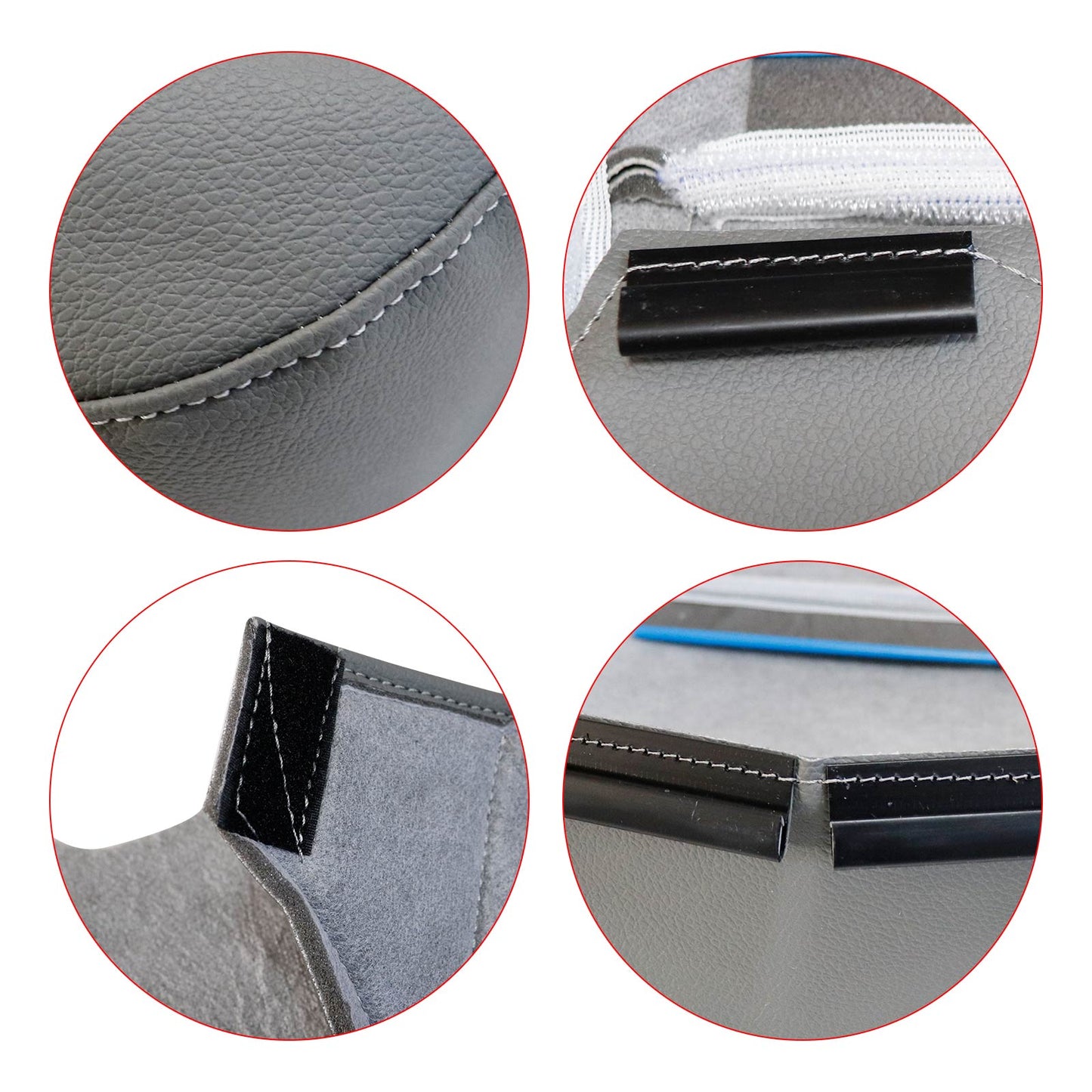 For 2014-2019 Chevy Silverado Front Driver & Passenger Bottom Leather Seat Cover Dark Ash Gray