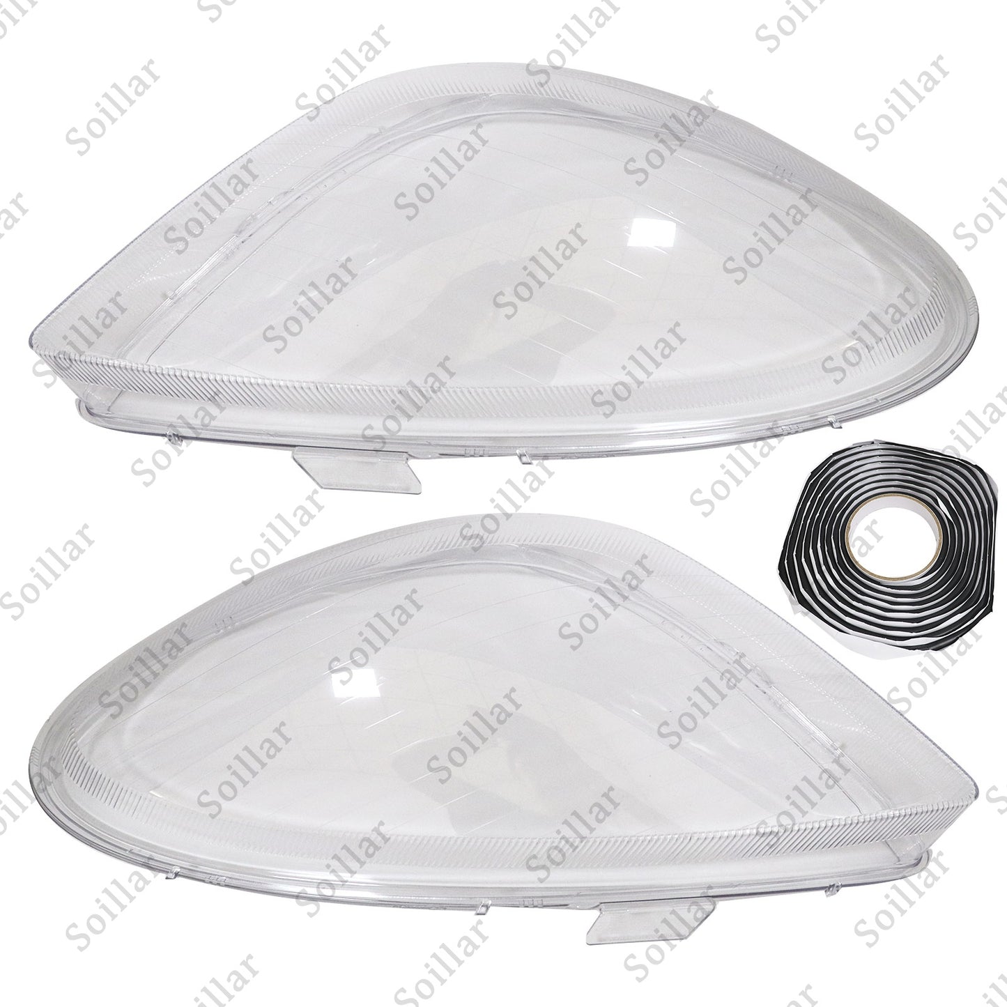 Pair Front Headlight Lens Cover+Glue For Mercedes-Benz SLK R171 2005-2011