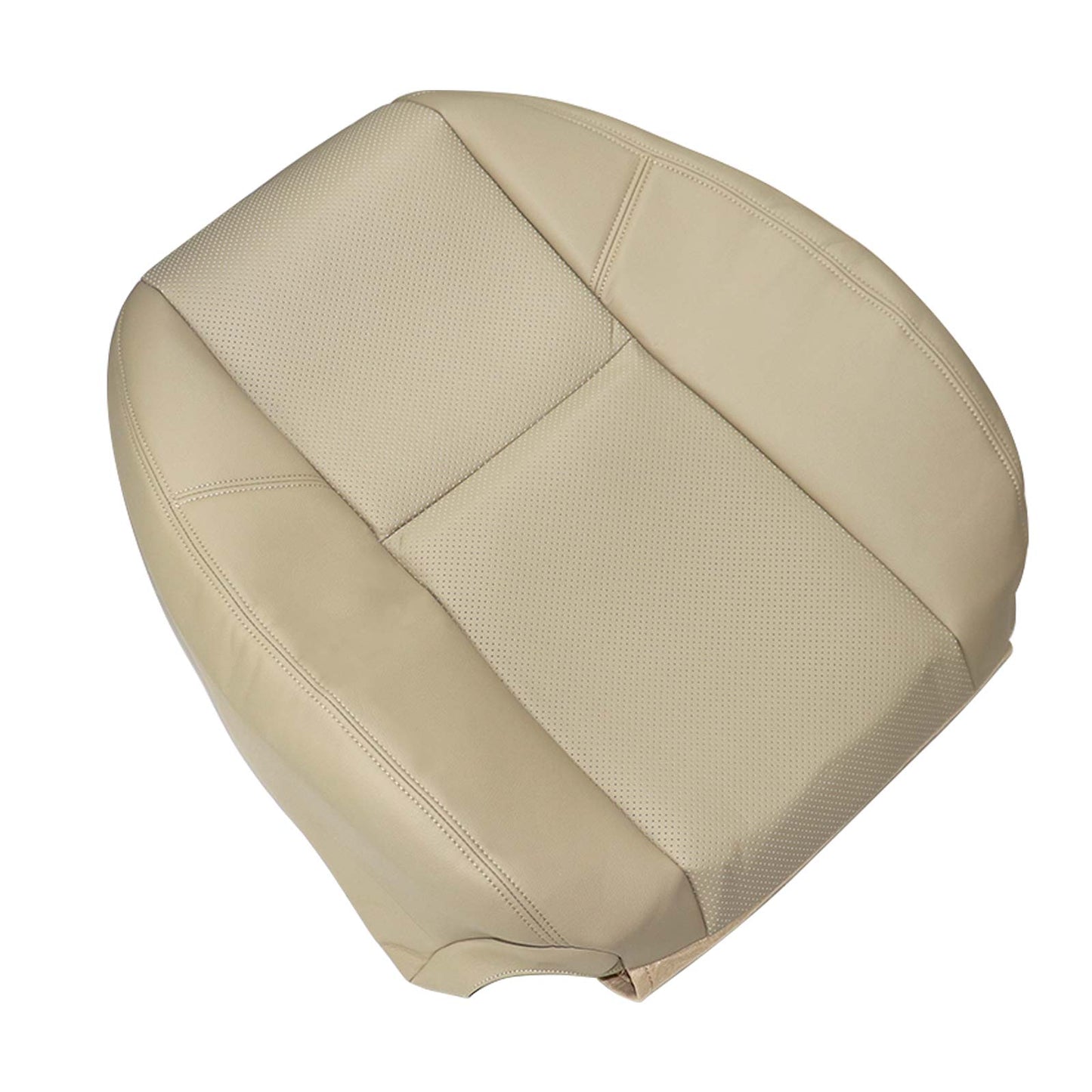For 2007-2014 Cadillac Escalade Front Driver & Passenger Bottom & Top Perforated Leather Seat Cover Tan