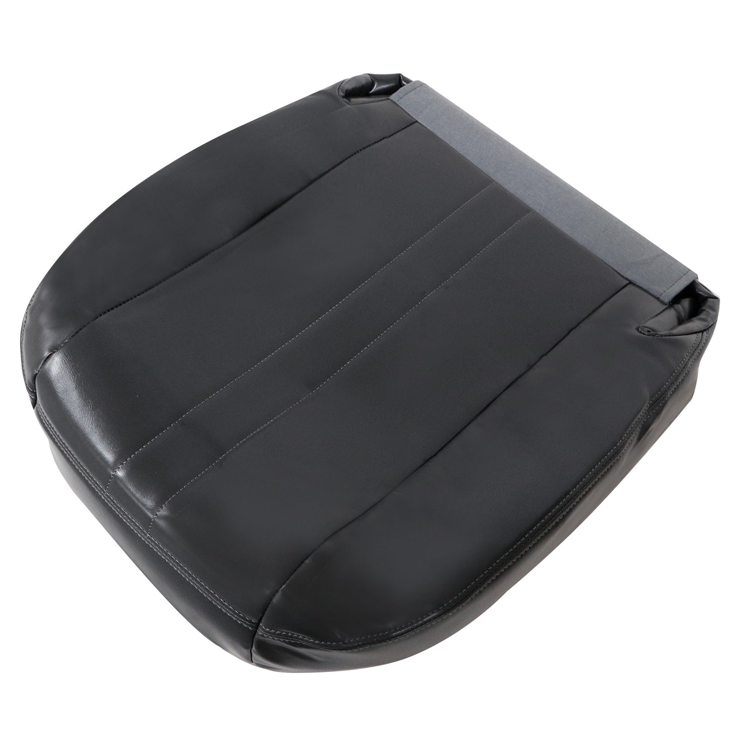 For 2003-2014 Chevy Express & GMC Savana 1500 Front Driver & Passenger Bottom & Top Leather Seat Cover Dark Gray