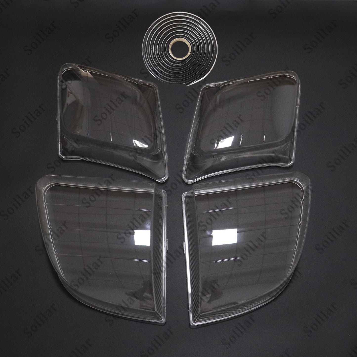 Front Headlight Clear Lens Housing + Seal Glue Set For Lexus LX470 1998-2007