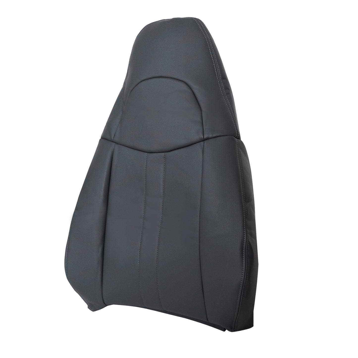 For 2003-2014 Chevy Express & GMC Savana 1500 Front Driver & Passenger Bottom & Top Leather Seat Cover Dark Gray