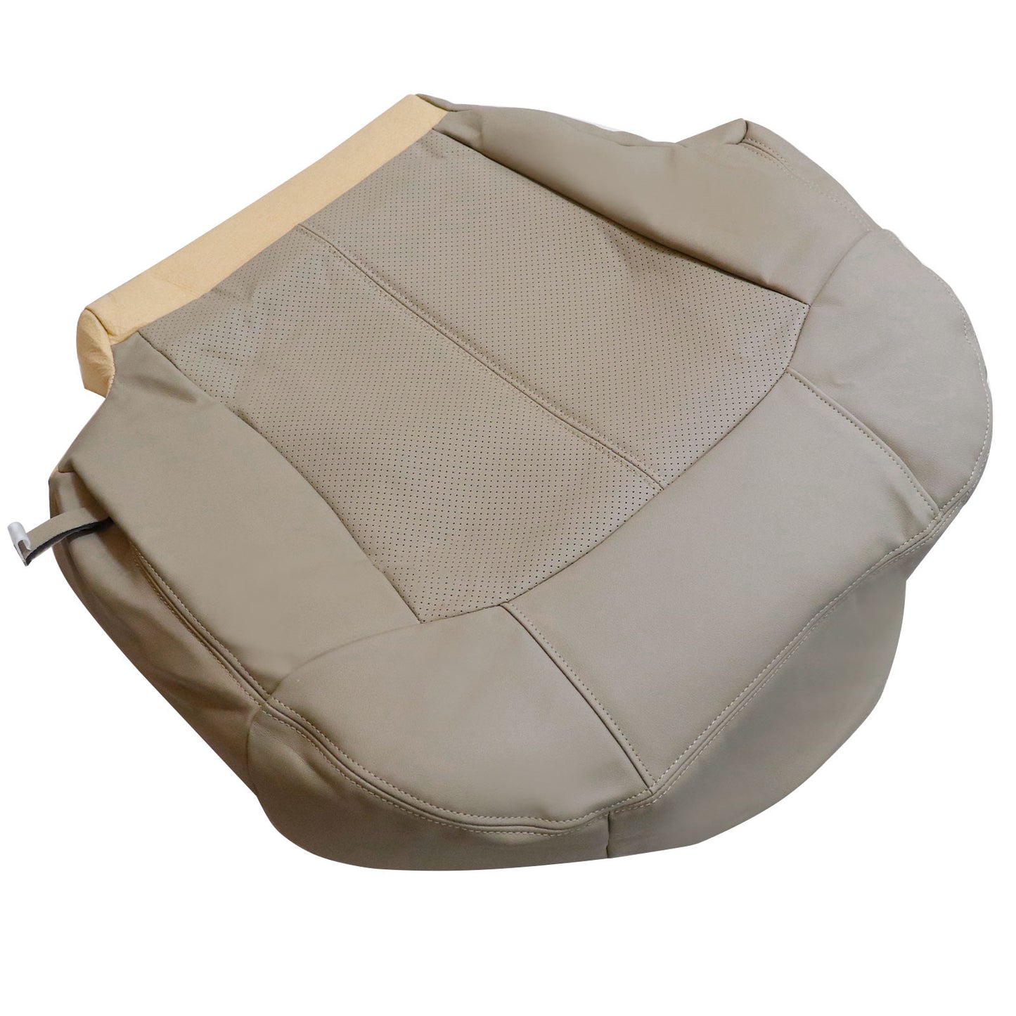 For 2002 Cadillac Escalade Front Driver & Passenger Bottom Perforated Leather Seat Cover Tan