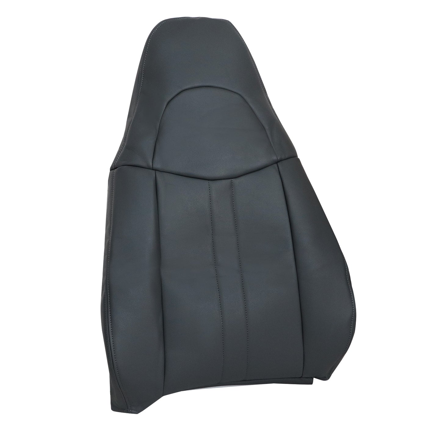 For 2003-2014 Chevy Express & GMC Savana 1500 Front Driver & Passenger Bottom & Top Leather Seat Cover Dark Gray