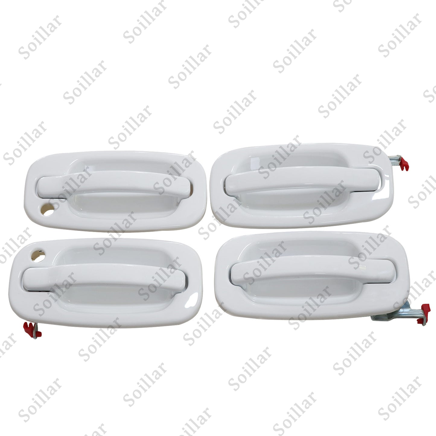 DOOR HANDLE SET 4 White For Chevy Silverado For GMC Sierra Suburban Yukon 99-06