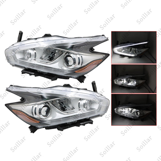 2x Full LED For 2015-2018 Nissan Murano Left + Right Headlight Assembly Headlamp