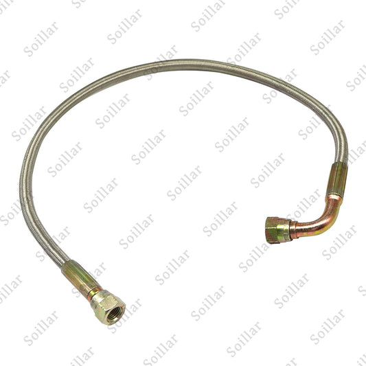 For Turbo Oil Feed Line 24" Steel Braided -4 -4AN 90 Degree x Straight  line